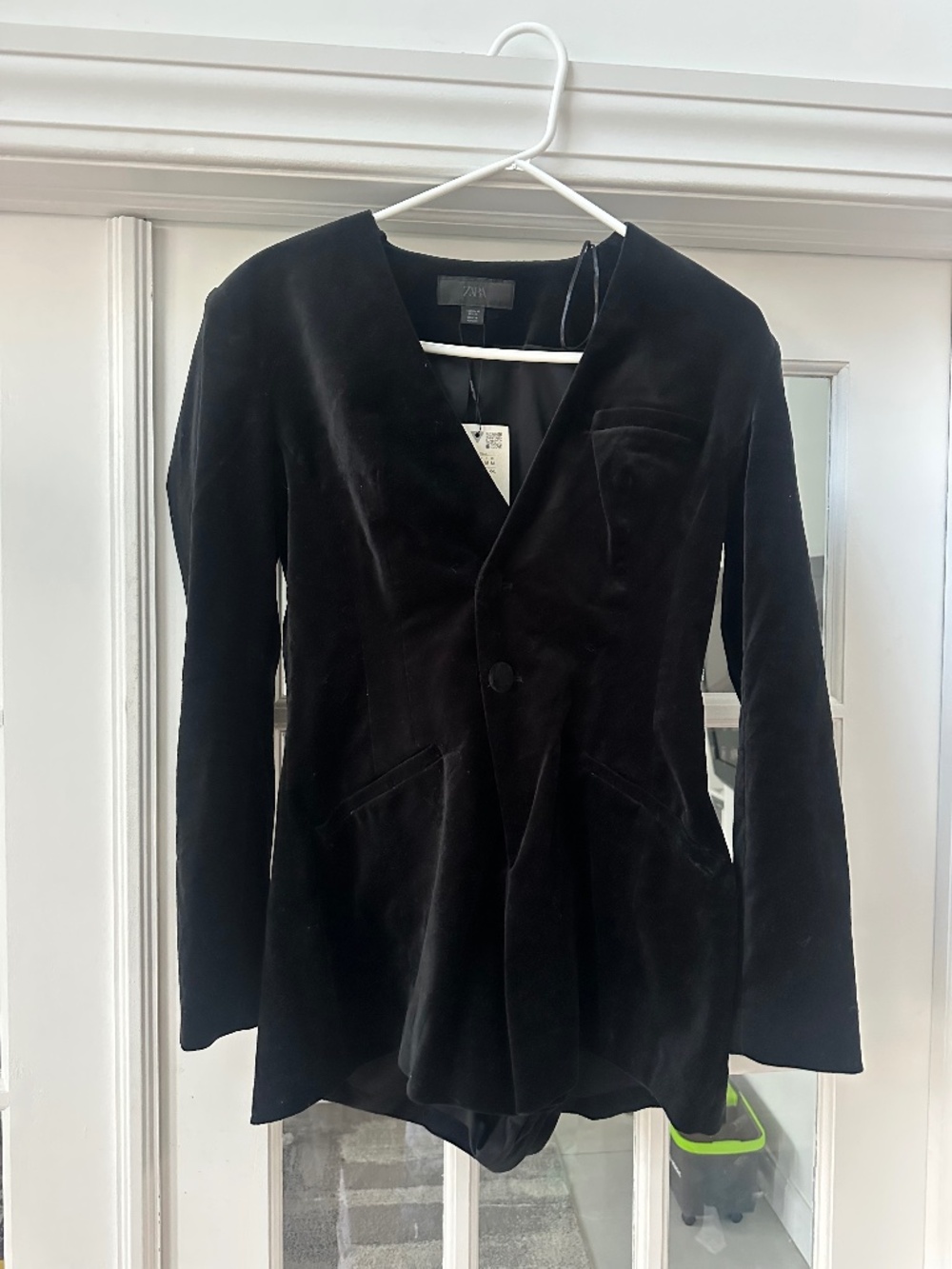 Zara velvet short jumpsuit